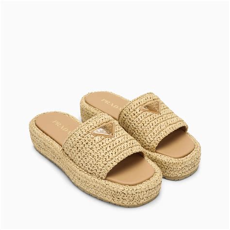 prada flat jeweled raffia slide sandals|Prada Raffia Platform Slide Sandal (Women) .